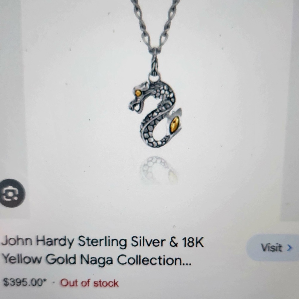 John Hardy Naga Dragon Pendant, Sterling Silver & 18K gold, preloved - Picture 6 of 8